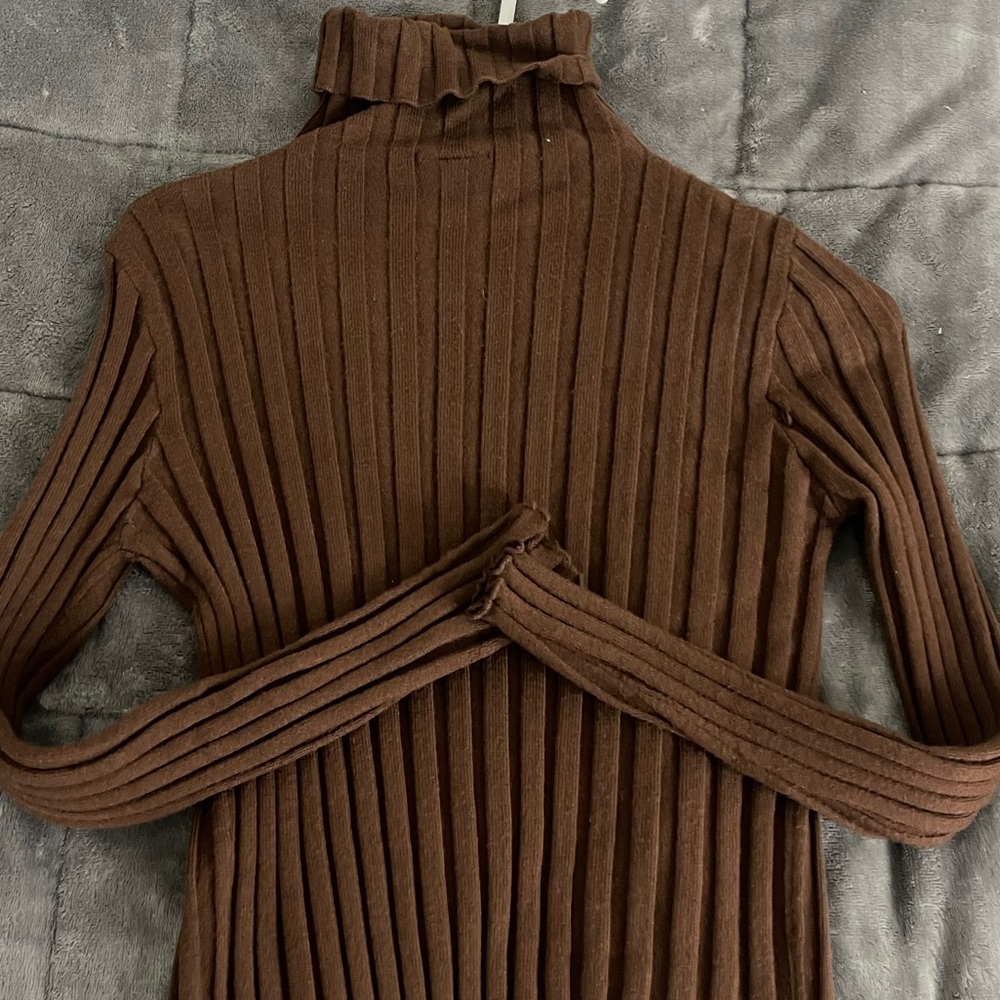Brown turtleneck sweater